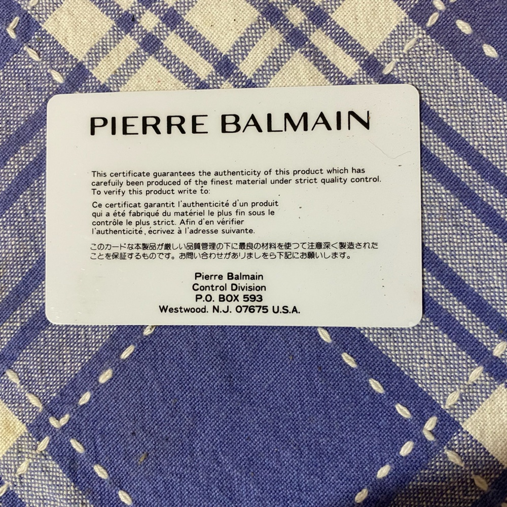 Pierre balmain warranty card
